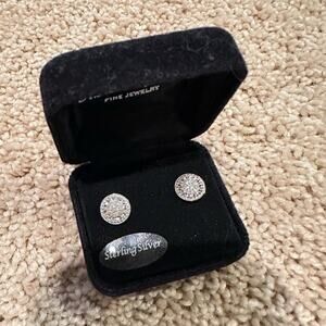 Bridge Diamond Cluster Stud‎ Earrings